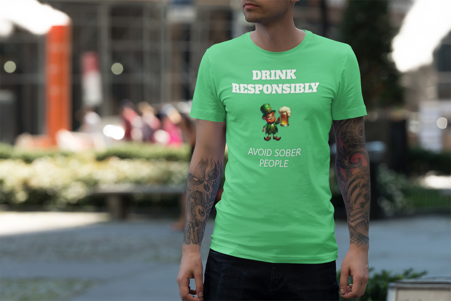 Funny St. Patrick's Day T-Shirt – 'Drink Responsibly, Avoid Sober People'