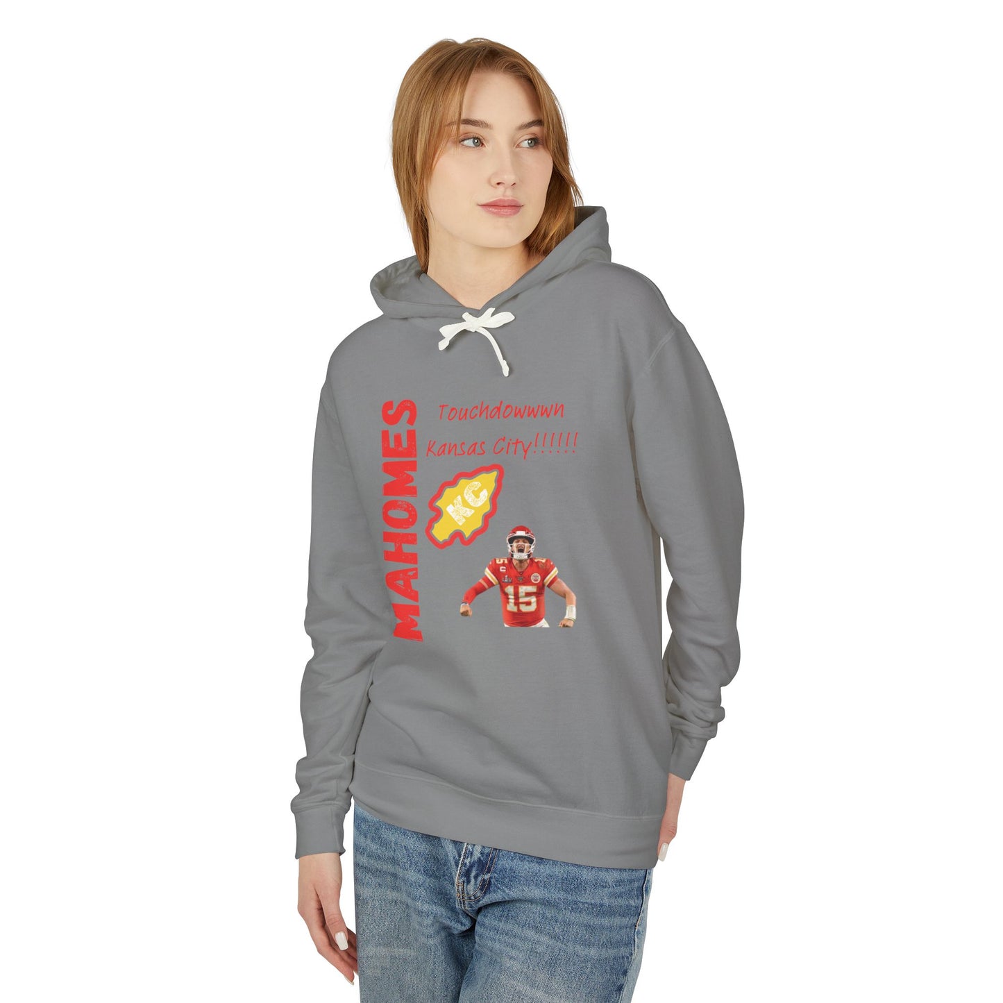 Unisex Lightweight Hooded Sweatshirt - Touchdown Kansas City Mahomes Gear