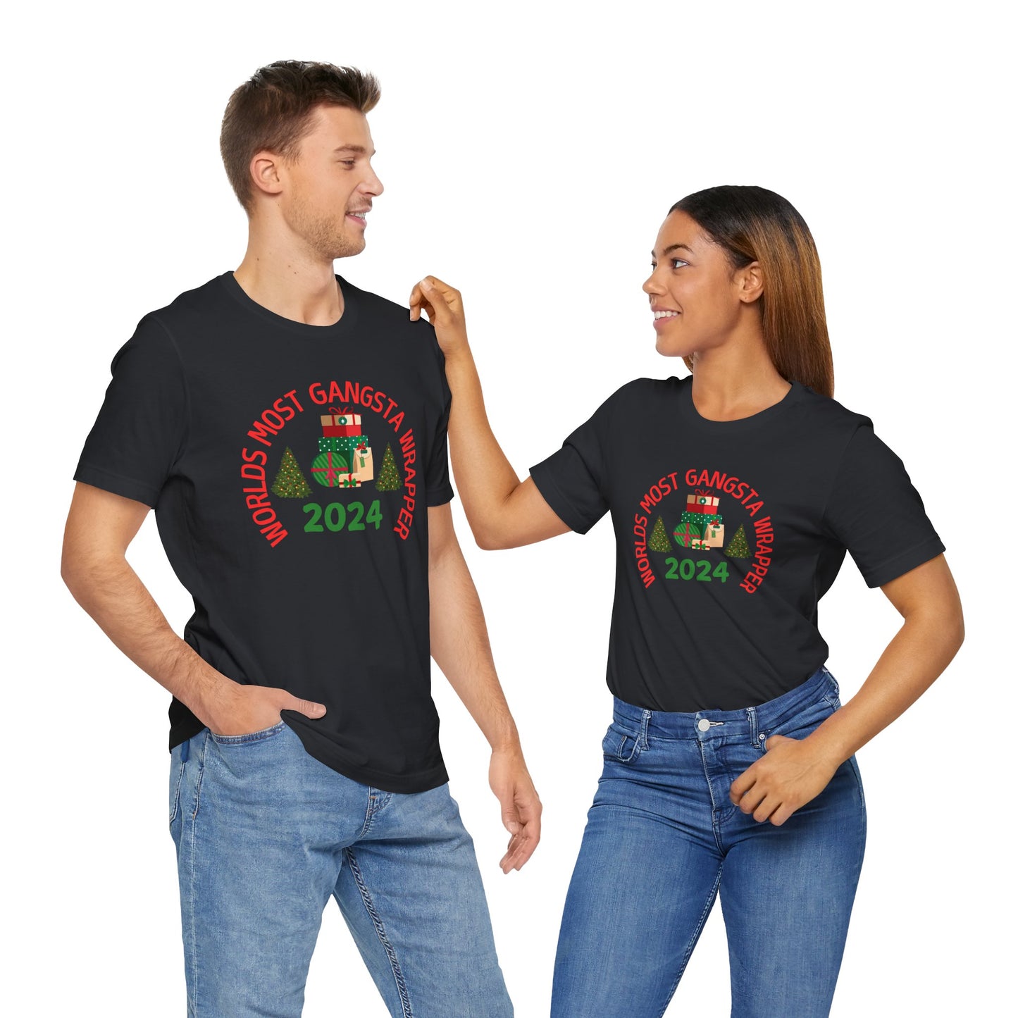 World's Most Gangsta Wrappers Unisex T-Shirt - Fun Holiday Tee 2024