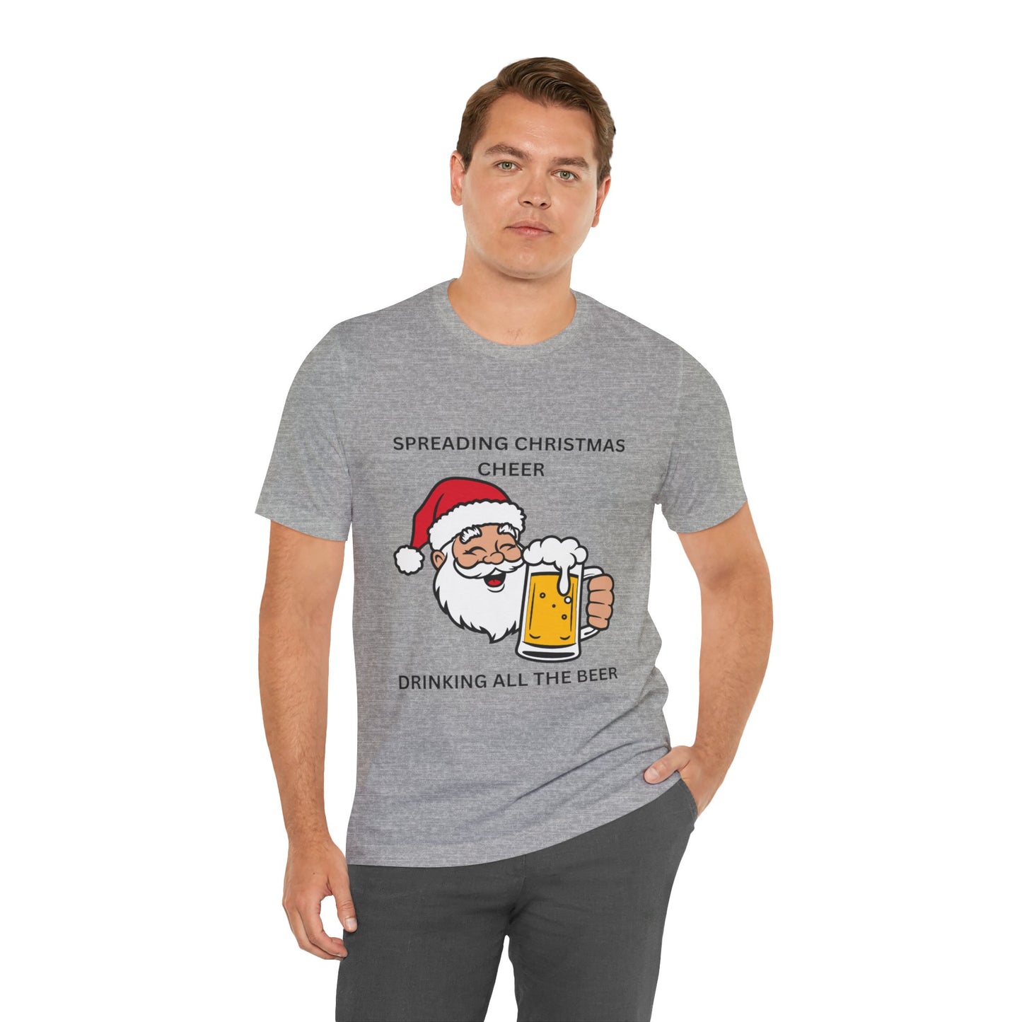 Funny Christmas Tee - Spreading Christmas Cheer Drinking All the Beer