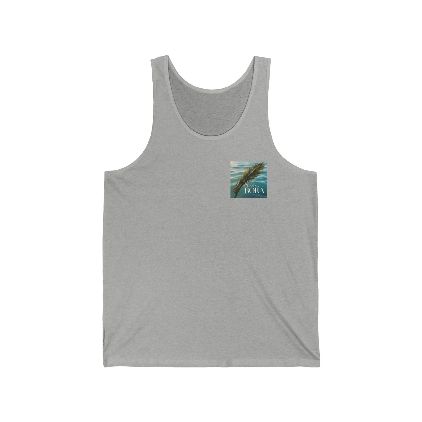 Chasing Bora Vibes Unisex Tank with Palm Leaf Print
