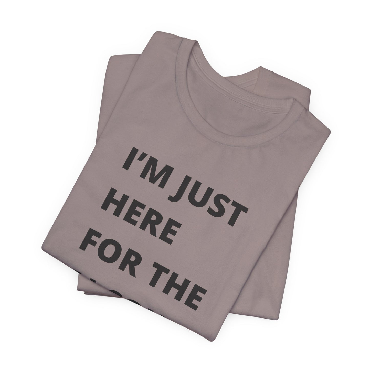 Funny Holiday Tee - 'I’m Just Here for the Alcohol and Eggnog' Unisex Jersey Short Sleeve Shirt