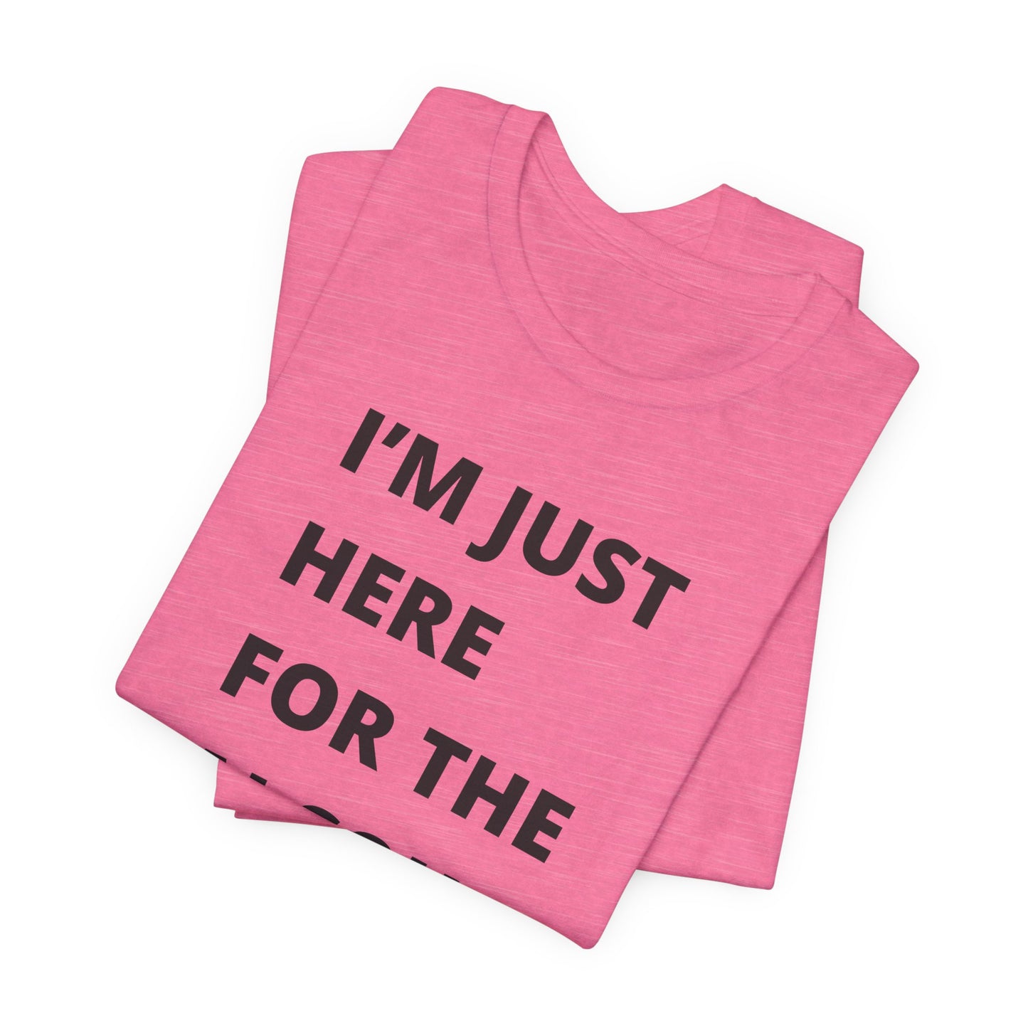 Funny Holiday Tee - 'I’m Just Here for the Alcohol and Eggnog' Unisex Jersey Short Sleeve Shirt