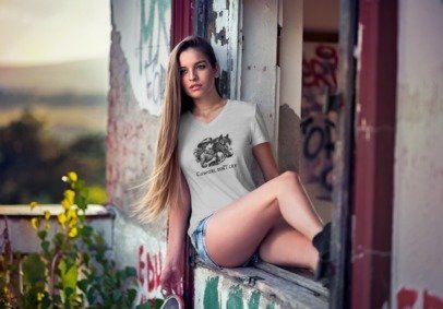 Cowgirl Don't Cry V-Neck Tee - Unisex Cowboy Style Shirt